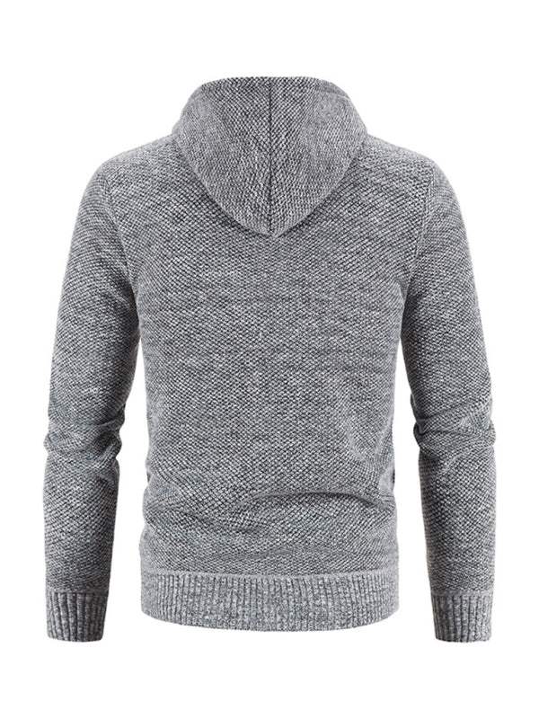 Cozy Casual Knitted Hooded Zipper Jacket for Men - Perfect for Autumn Adventures - MENLL