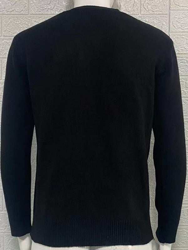 Stylish Men's V-Neck Slim Fit Long Sleeve Cardigan for Casual Spring Outings - MENLL