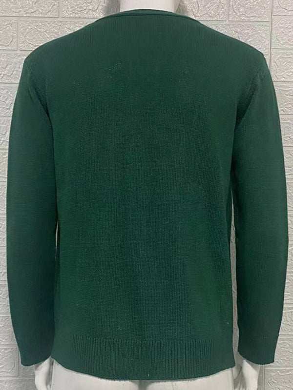 Stylish Men's V-Neck Slim Fit Long Sleeve Cardigan for Casual Spring Outings - MENLL