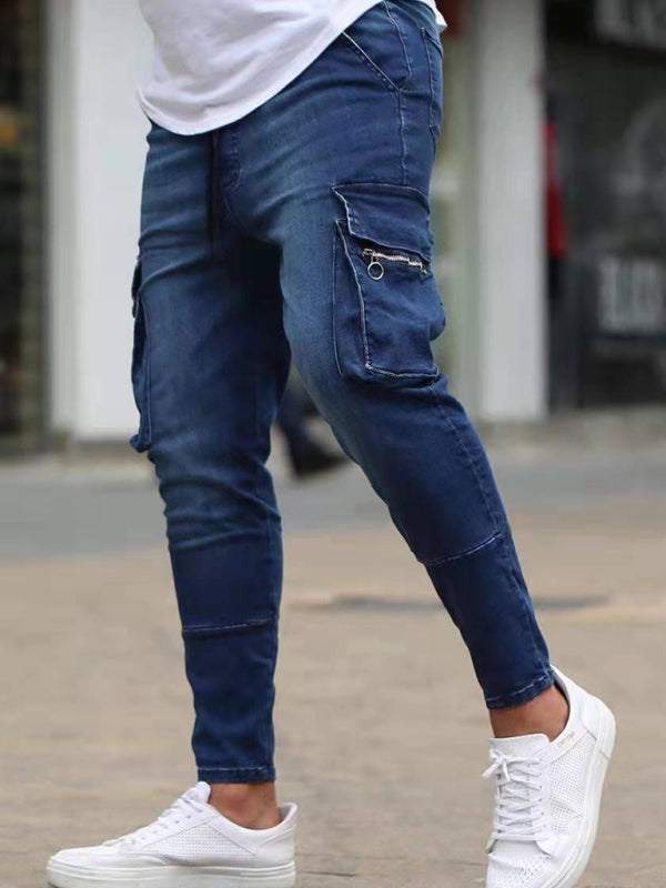 Stylish All-Season Men's Cargo Jeans for Effortless Casual Chic - MENLL