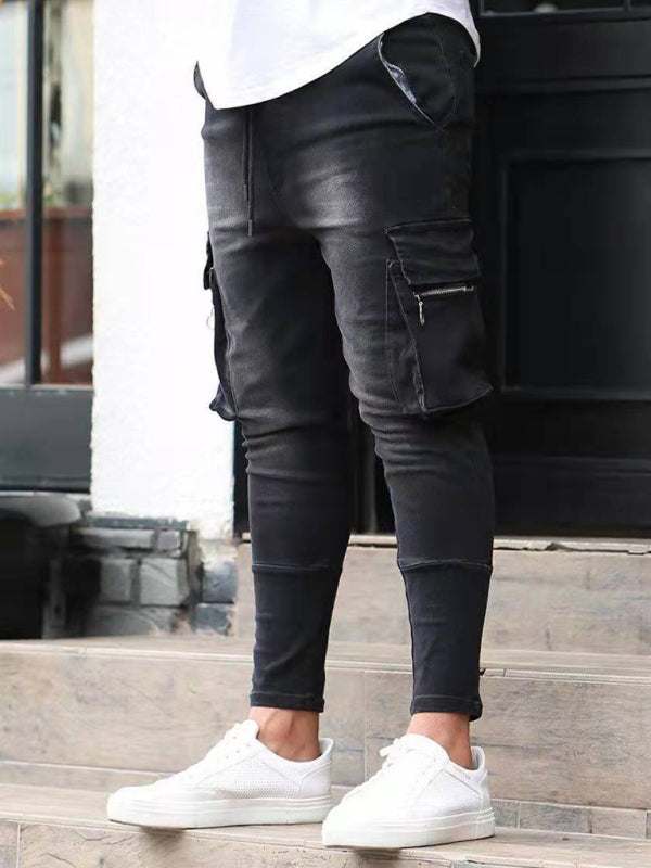 Stylish All-Season Men's Cargo Jeans for Effortless Casual Chic - MENLL