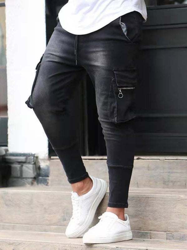 Stylish All-Season Men's Cargo Jeans for Effortless Casual Chic - MENLL