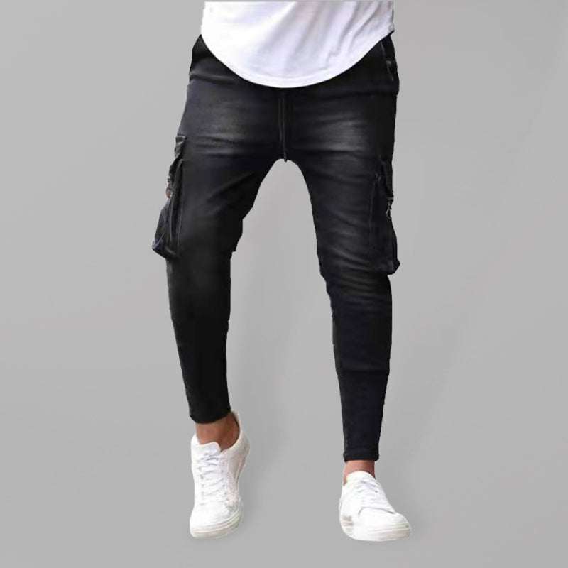 Stylish All-Season Men's Cargo Jeans for Effortless Casual Chic - MENLL