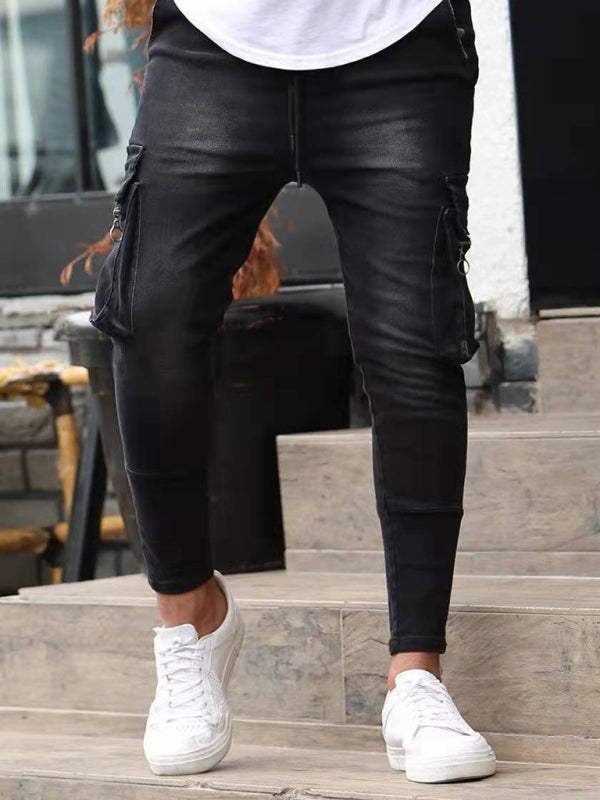 Stylish All-Season Men's Cargo Jeans for Effortless Casual Chic - MENLL