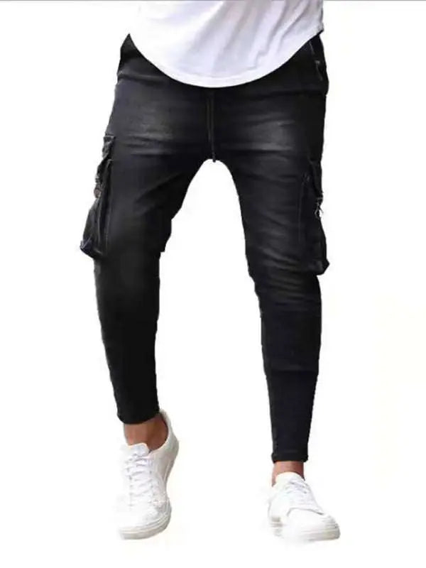 Stylish All-Season Men's Cargo Jeans for Effortless Casual Chic - MENLL