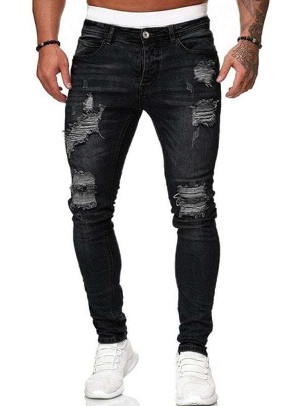 Premium Men's Ripped Slim Fit Jeans - Casual Chic for Every Occasion