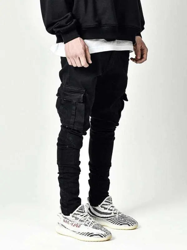 Sleek & Stylish Men's Skinny Jeans with Convenient Side Pockets - MENLL