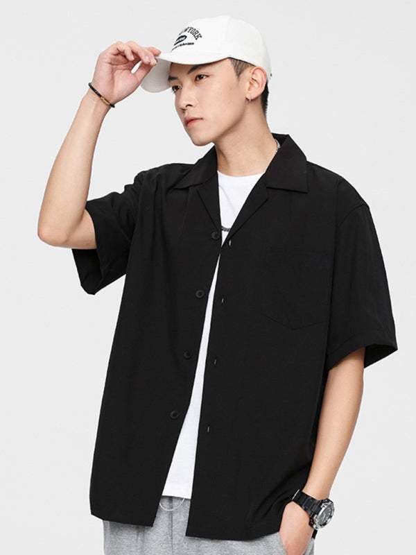 Effortlessly Stylish Loose-Fit Casual Lapel Shirt for Men - Perfect for Spring-Summer Outings!