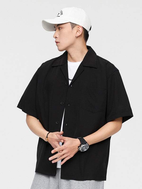 Effortlessly Stylish Loose-Fit Casual Lapel Shirt for Men - Perfect for Spring-Summer Outings!