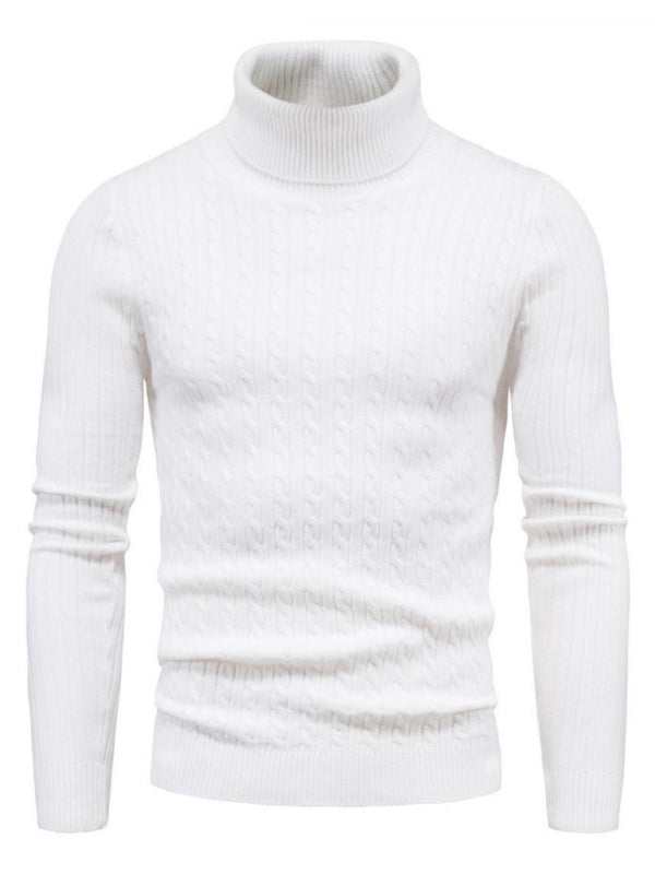 Slim Fit Men's Knitted Turtleneck Sweater – Casual Comfort for Autumn-Winter