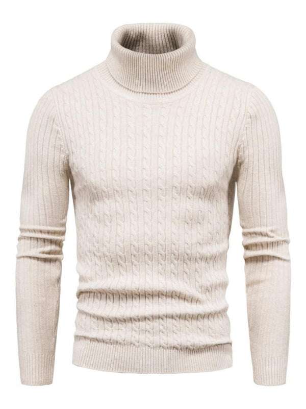 Slim Fit Men's Knitted Turtleneck Sweater – Casual Comfort for Autumn-Winter