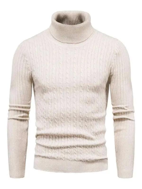 Slim Fit Men's Knitted Turtleneck Sweater – Casual Comfort for Autumn-Winter - MENLL