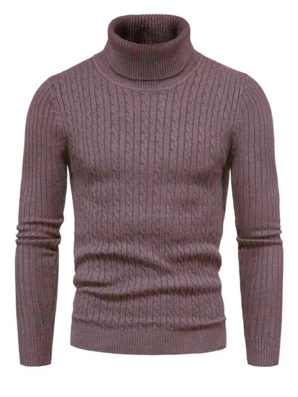 Slim Fit Men's Knitted Turtleneck Sweater – Casual Comfort for Autumn-Winter
