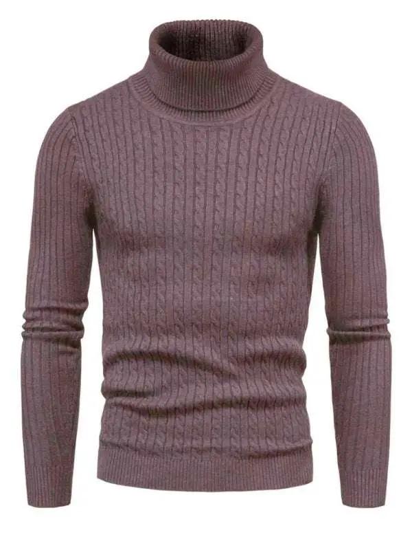 Slim Fit Men's Knitted Turtleneck Sweater – Casual Comfort for Autumn-Winter - MENLL