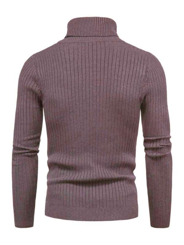 Slim Fit Men's Knitted Turtleneck Sweater – Casual Comfort for Autumn-Winter