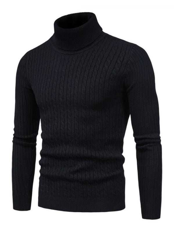 Slim Fit Men's Knitted Turtleneck Sweater – Casual Comfort for Autumn-Winter