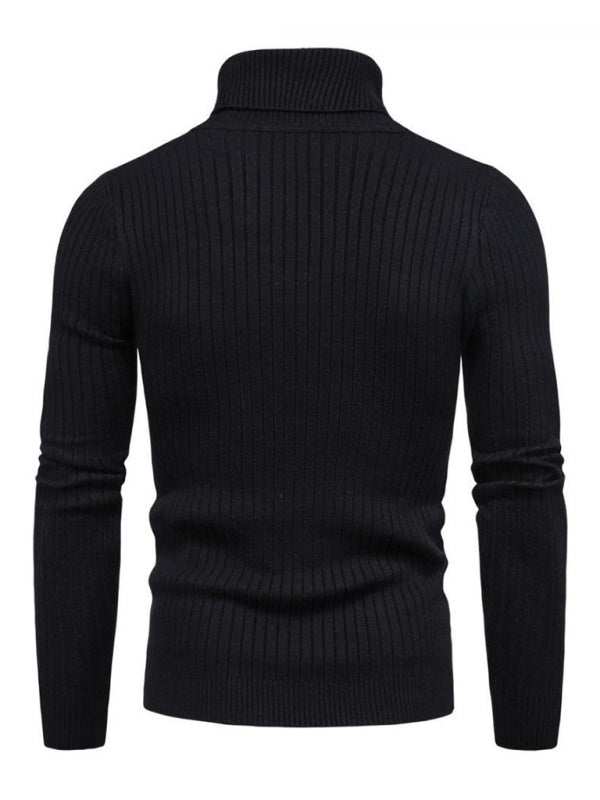 Slim Fit Men's Knitted Turtleneck Sweater – Casual Comfort for Autumn-Winter