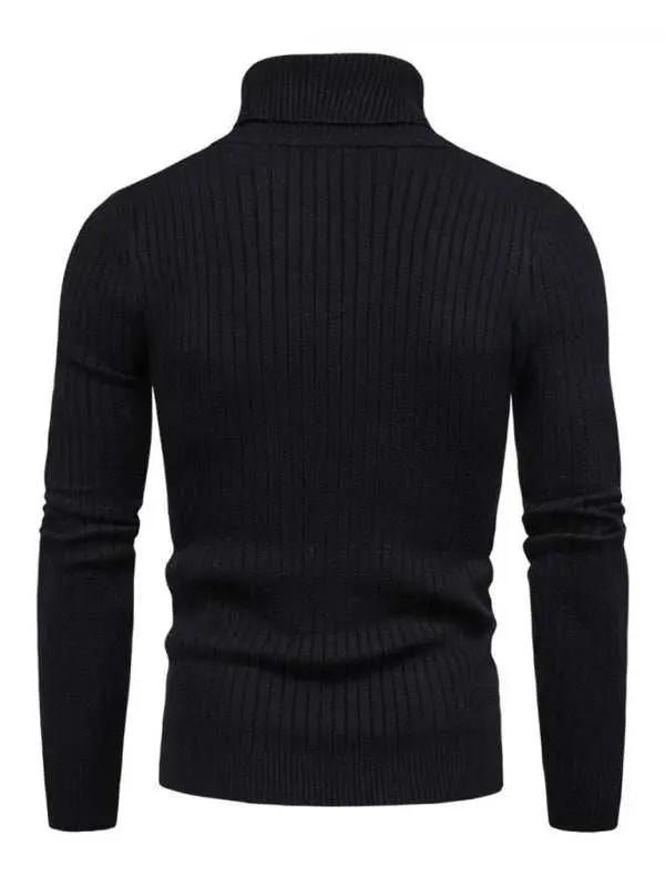 Slim Fit Men's Knitted Turtleneck Sweater – Casual Comfort for Autumn-Winter - MENLL