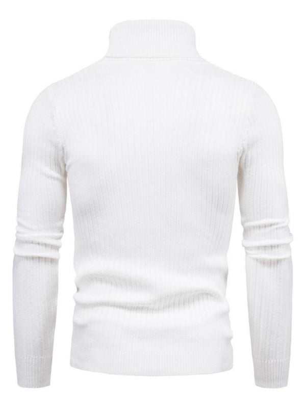 Slim Fit Men's Knitted Turtleneck Sweater – Casual Comfort for Autumn-Winter