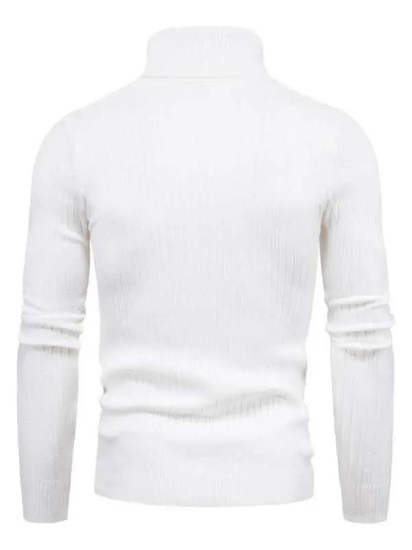 Slim Fit Men's Knitted Turtleneck Sweater – Casual Comfort for Autumn-Winter - MENLL