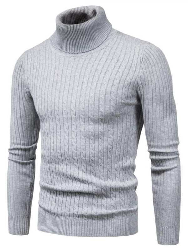 Slim Fit Men's Knitted Turtleneck Sweater – Casual Comfort for Autumn-Winter