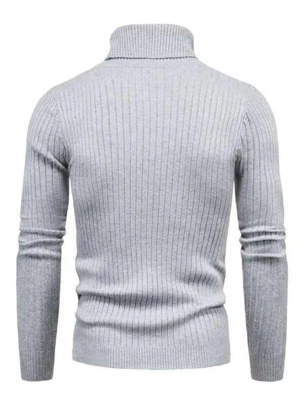 Slim Fit Men's Knitted Turtleneck Sweater – Casual Comfort for Autumn-Winter - MENLL