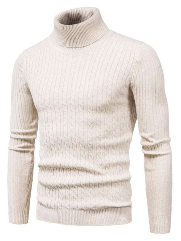 Slim Fit Men's Knitted Turtleneck Sweater – Casual Comfort for Autumn-Winter