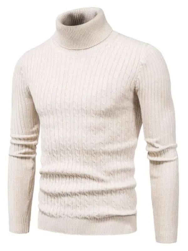 Slim Fit Men's Knitted Turtleneck Sweater – Casual Comfort for Autumn-Winter - MENLL
