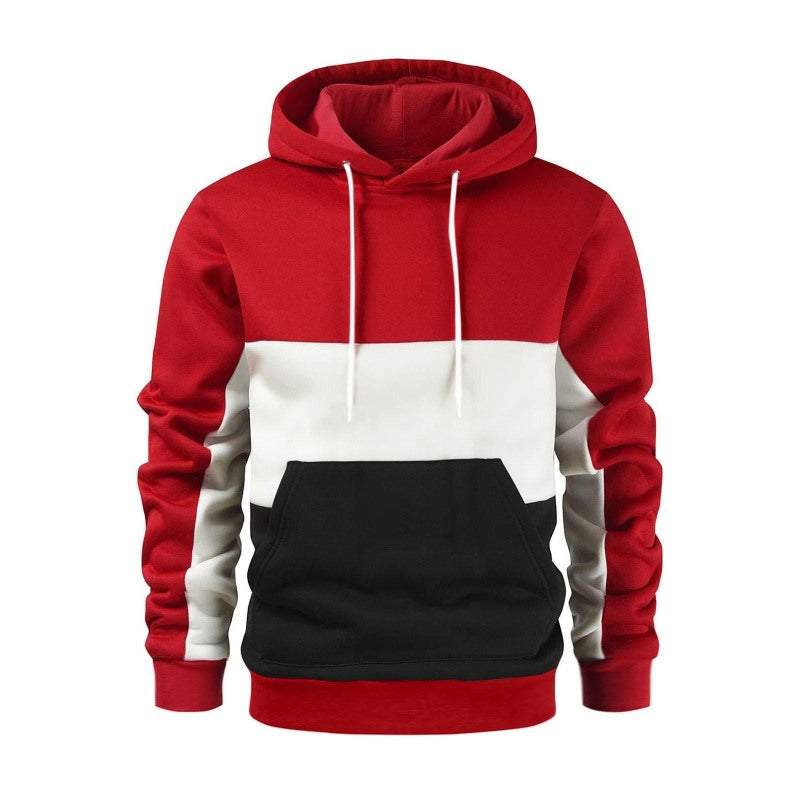 Stylish Men's Color Block Hoodie Sweatshirt - Comfortable Long Sleeve Design for Every Occasion - MENLL
