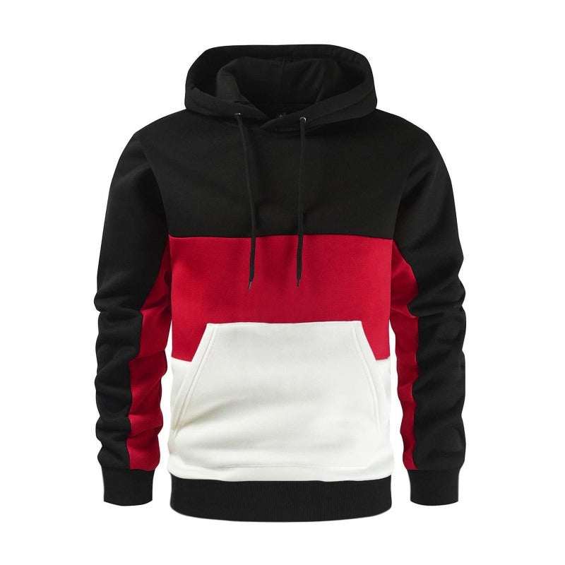 Stylish Men's Color Block Hoodie Sweatshirt - Comfortable Long Sleeve Design for Every Occasion - MENLL