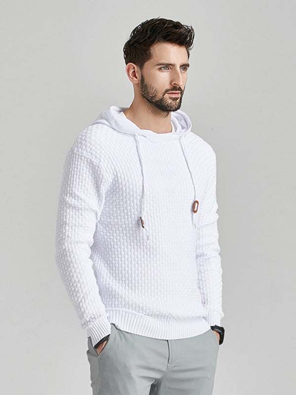 Cozy Hooded Pullover Sweater for Men - Versatile Knitwear for Year-Round Comfort - MENLL