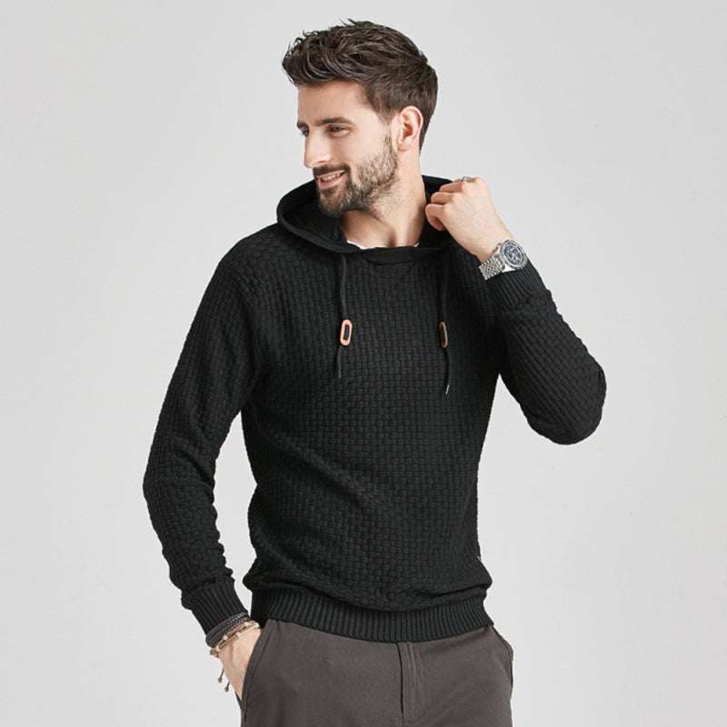 Cozy Hooded Pullover Sweater for Men - Versatile Knitwear for Year-Round Comfort - MENLL