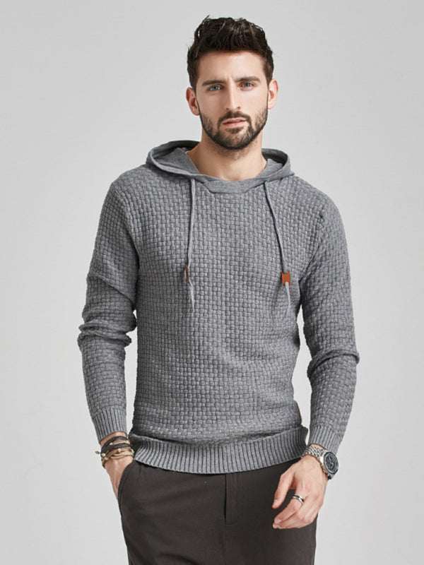 Cozy Hooded Pullover Sweater for Men - Versatile Knitwear for Year-Round Comfort - MENLL