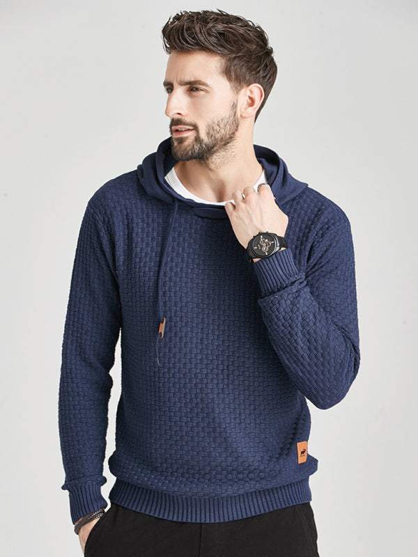 Cozy Hooded Pullover Sweater for Men - Versatile Knitwear for Year-Round Comfort - MENLL