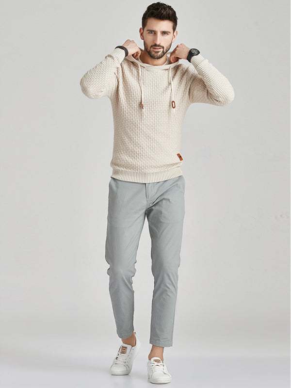 Cozy Hooded Pullover Sweater for Men - Versatile Knitwear for Year-Round Comfort - MENLL