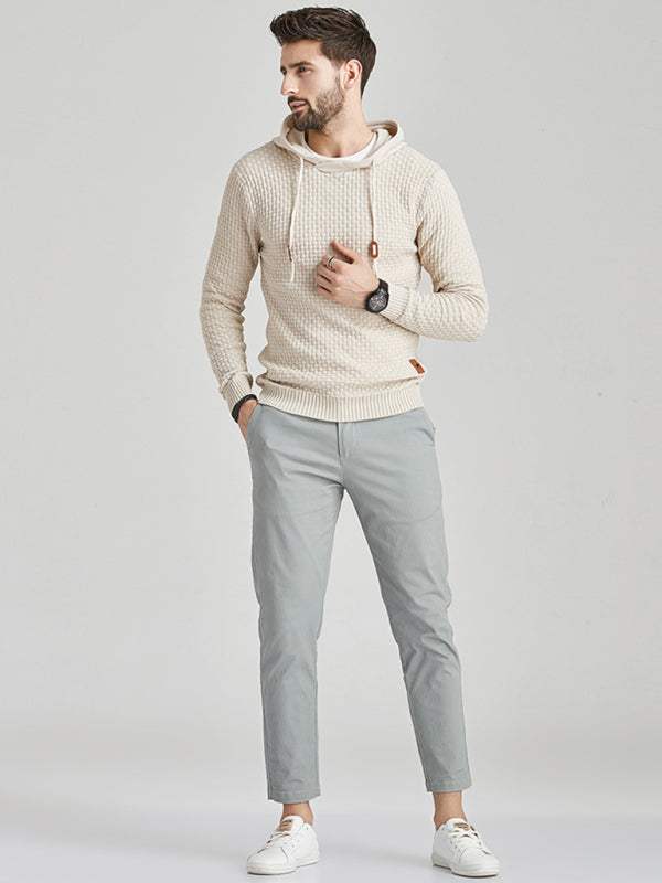 Cozy Hooded Pullover Sweater for Men - Versatile Knitwear for Year-Round Comfort - MENLL