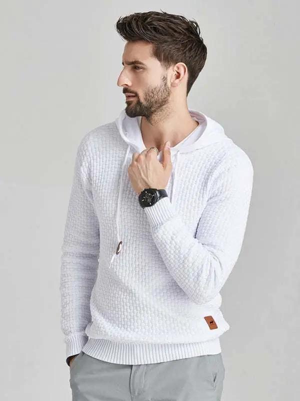 Cozy Hooded Pullover Sweater for Men - Versatile Knitwear for Year-Round Comfort - MENLL