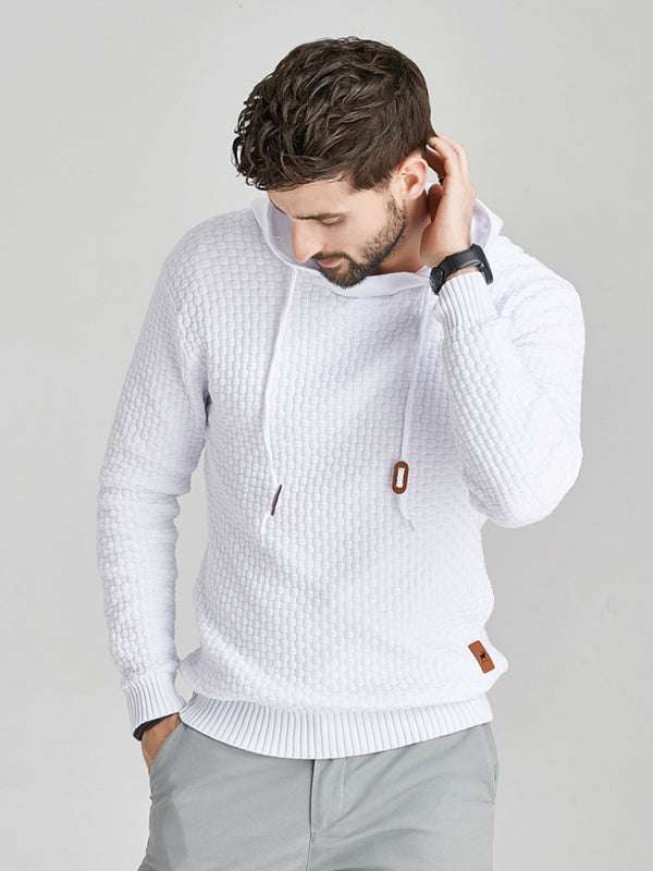 Cozy Hooded Pullover Sweater for Men - Versatile Knitwear for Year-Round Comfort - MENLL
