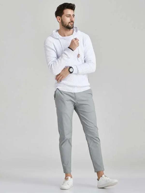 Cozy Hooded Pullover Sweater for Men - Versatile Knitwear for Year-Round Comfort - MENLL