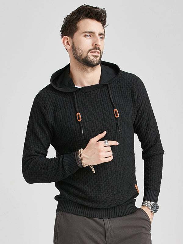 Cozy Hooded Pullover Sweater for Men - Versatile Knitwear for Year-Round Comfort - MENLL