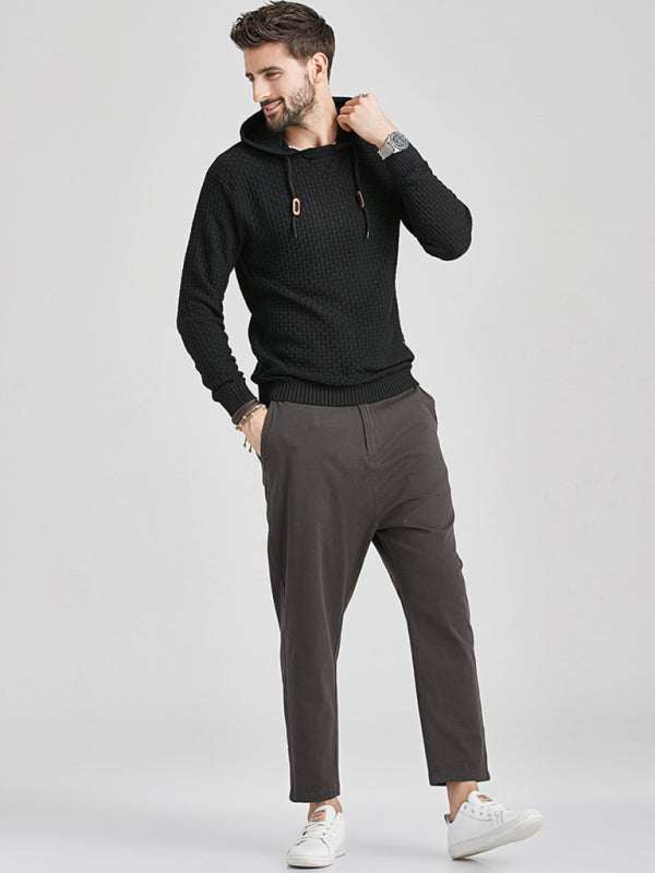 Cozy Hooded Pullover Sweater for Men - Versatile Knitwear for Year-Round Comfort - MENLL