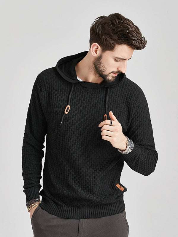 Cozy Hooded Pullover Sweater for Men - Versatile Knitwear for Year-Round Comfort - MENLL