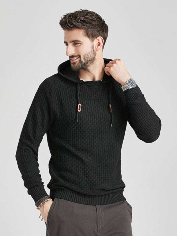 Cozy Hooded Pullover Sweater for Men - Versatile Knitwear for Year-Round Comfort - MENLL