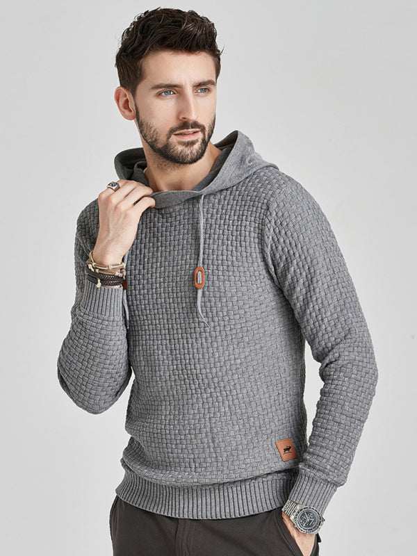 Cozy Hooded Pullover Sweater for Men - Versatile Knitwear for Year-Round Comfort - MENLL