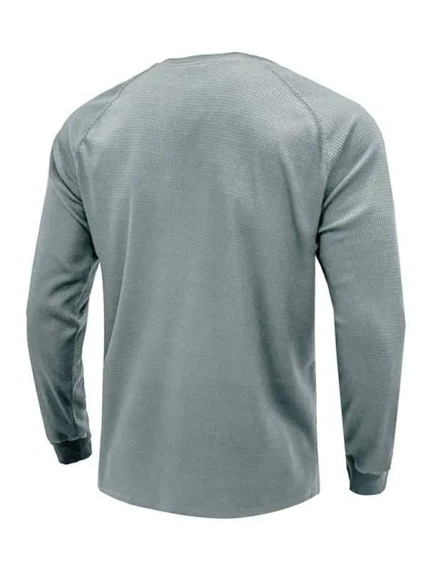 Versatile Men's Waffle Knit Henley Shirt - Perfect for Every Season! - MENLL