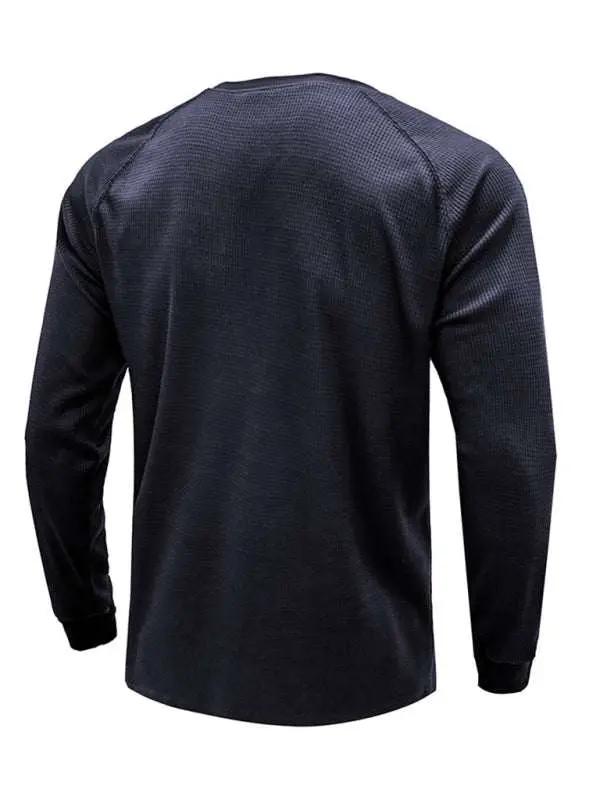 Versatile Men's Waffle Knit Henley Shirt - Perfect for Every Season! - MENLL