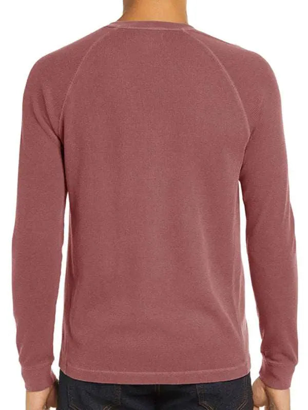 Versatile Men's Waffle Knit Henley Shirt - Perfect for Every Season! - MENLL