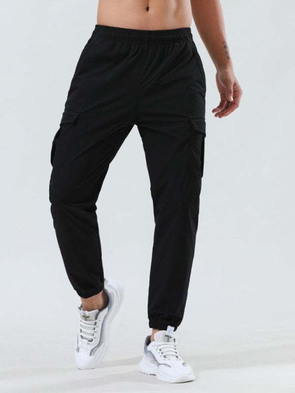 Men's Versatile Quick-Dry Elastic Fitness Cargo Pants with Pockets - Perfect for Every Adventure! - MENLL