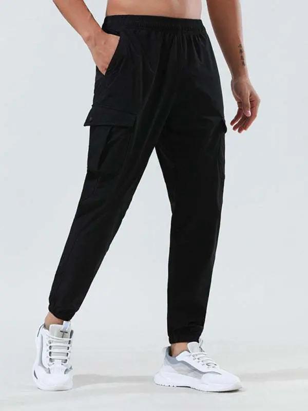 Men's Versatile Quick-Dry Elastic Fitness Cargo Pants with Pockets - Perfect for Every Adventure! - MENLL