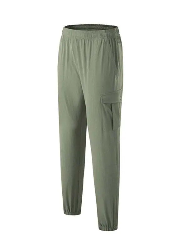 Men's Versatile Quick-Dry Elastic Fitness Cargo Pants with Pockets - Perfect for Every Adventure! - MENLL